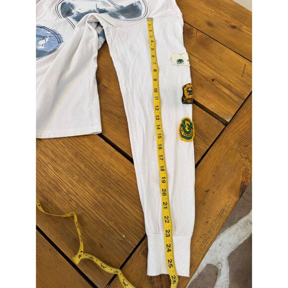 California Vintage Heritage Long Sleeve T-Shirt Surf Print & Embroidered Patches - Picture 6 of 7